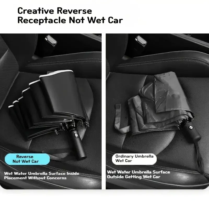 Umbrella Windproof Travel Umbrella 10 Ribs Windproof Compact Lightweight Mini Inverted Folding Reverse Strong Portable Car B
