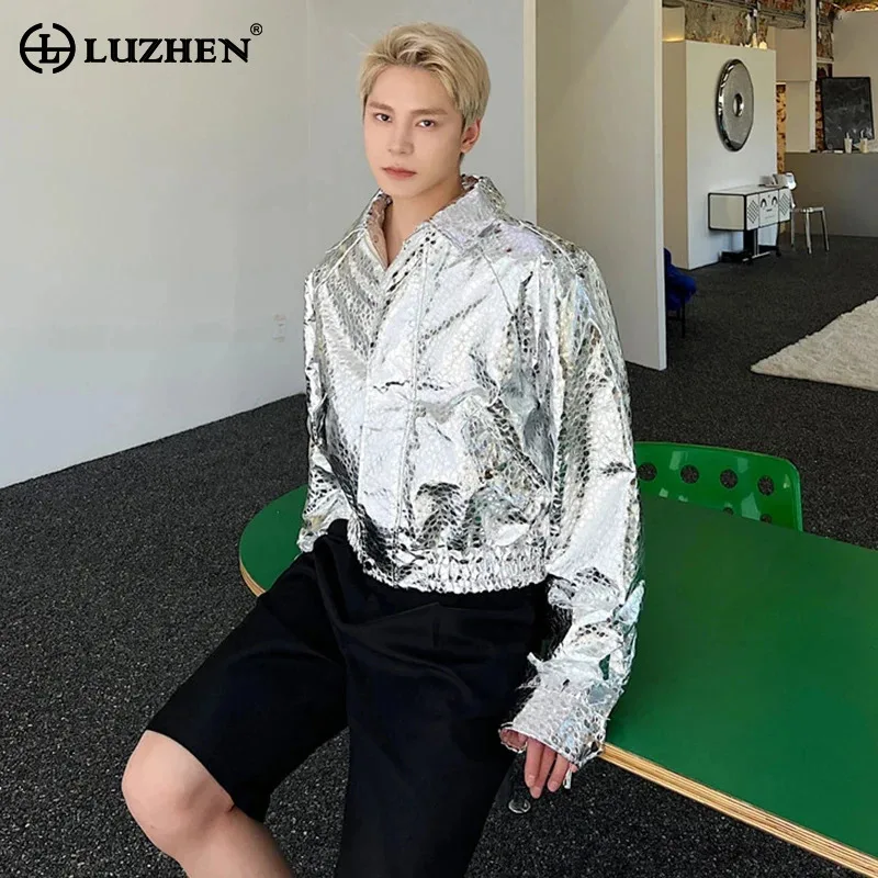 

LUZHEN Весенние новые модные глянцевые дизайнерские куртки оригинальные стильные мужские Индивидуальные Высококачественные уличные куртки Бесплатная доставка LZ2239