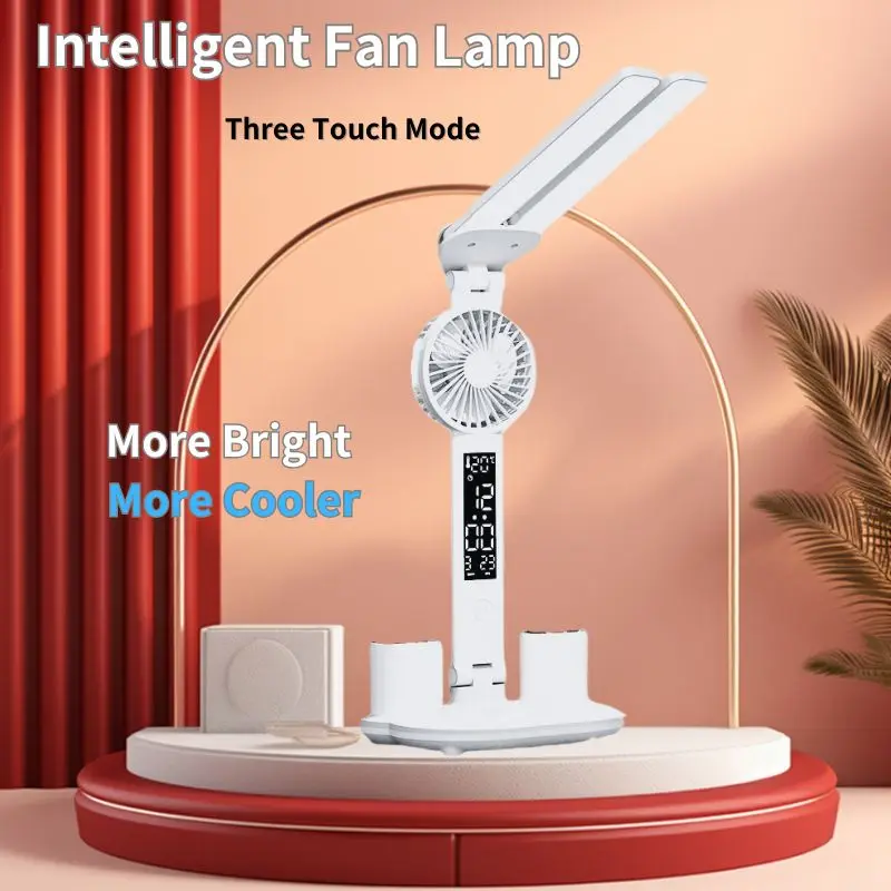 Table Lamp Table Lamp Rechargeable touch dimming color adjustment Led Clock Dispaly Reading Lights charging USB Children Desk Lamp