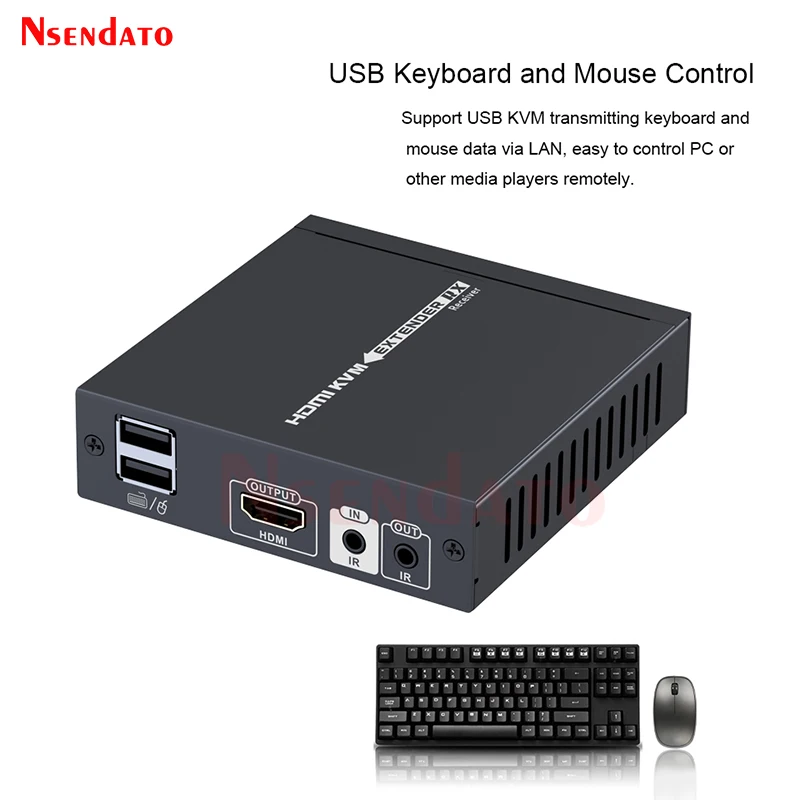 LKV375KVM 4K HDMI KVM Extender Switch Over 70m RJ45 CAT6 HDBaseT USB KVM HDMI Extender Extension Cable For Mouse keyboard