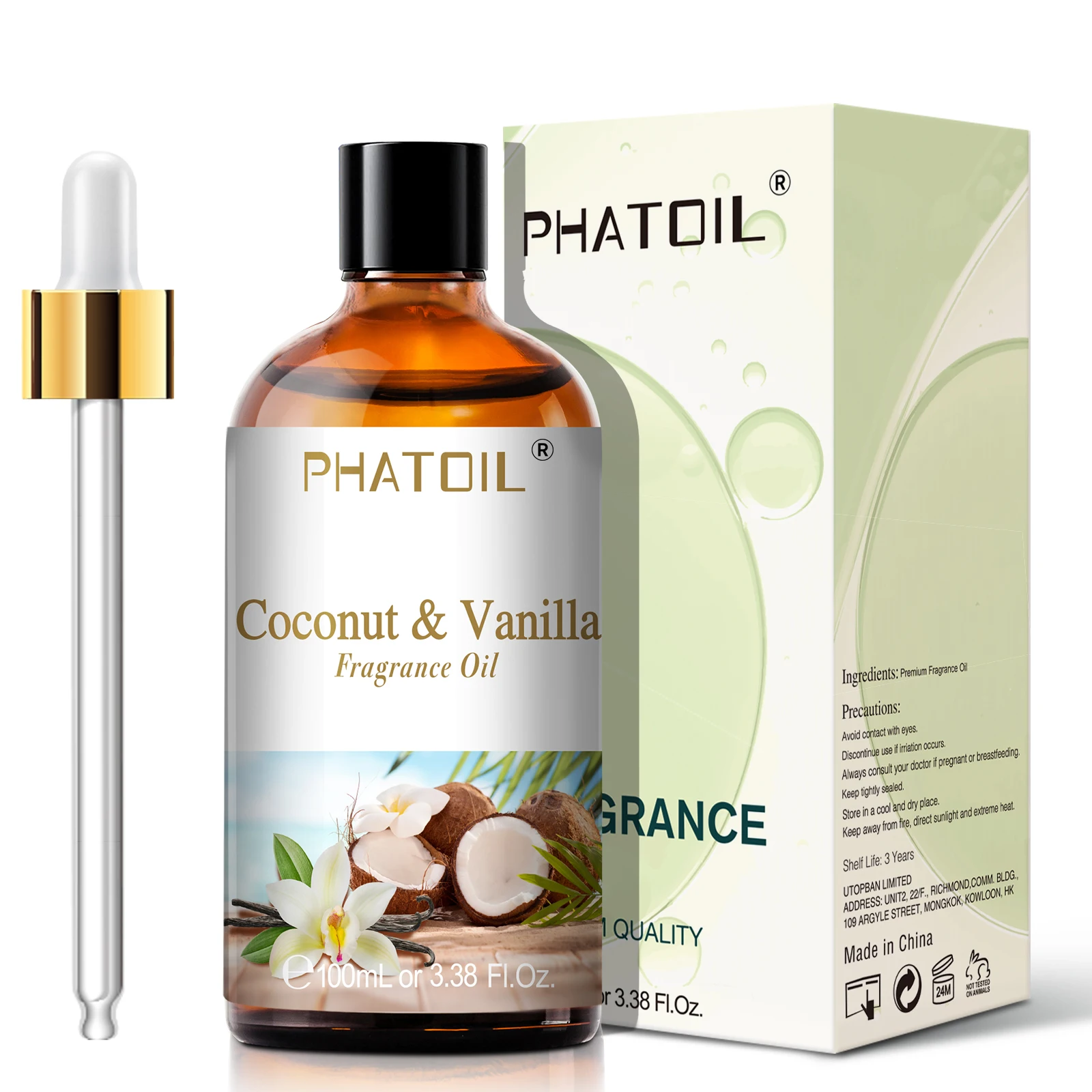 thumbnail image 5 of PHATOIL 100ml aceite aromático frutado dulce para hacer velas difusores-aceite aromático de coco y vainilla fresa limón melocotón pera, 5 of 5