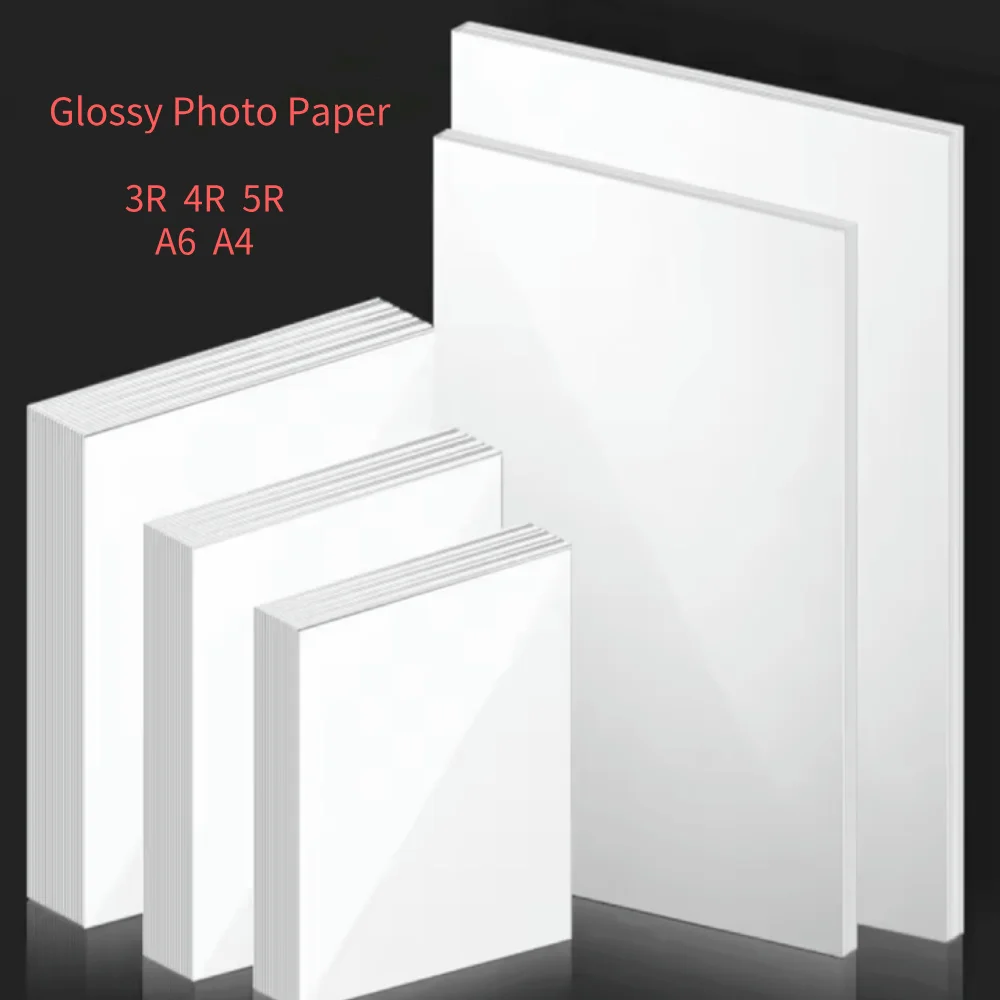 A4 4R Glossy Photo Paper 100/20sheets High Gloss Quick Dry Photographic Paper For Canon HP Color Inkjet Printer photo printing paper,photo paper