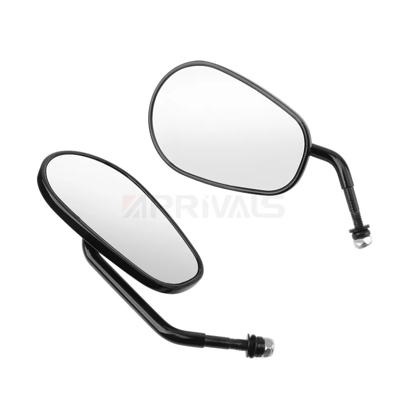8MM Bright Black Rear Rearview View Side Mirror For Harley For Yamaha Honda Suzuki Mirrors Motorcycle Accessories motorcycle handle bar mirror