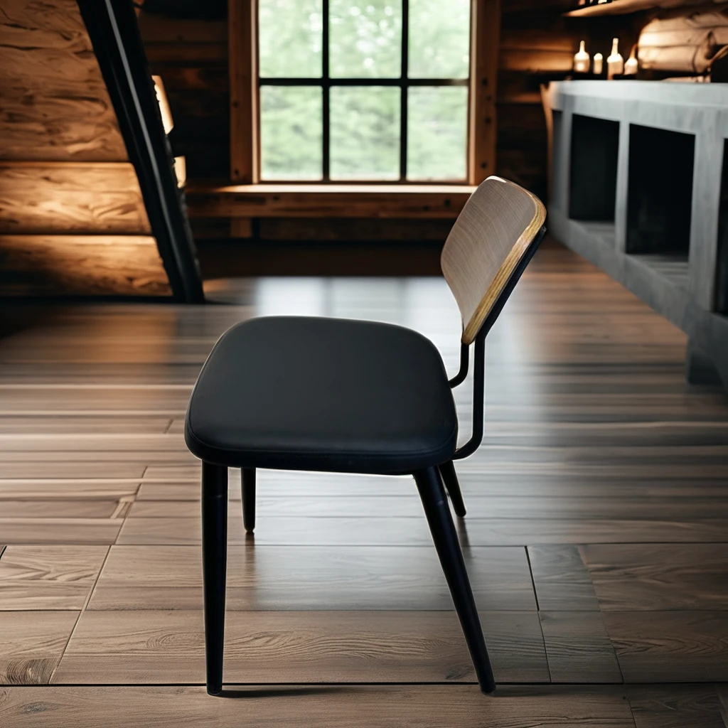 Italian Minimalist Leather Dining Chair Cat Claw Nordic Light Luxury Wooden Backrest Home Living Room Coffee Stool Bedroom Villa
