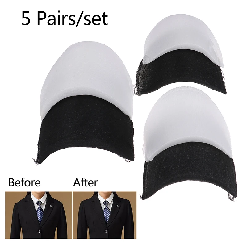 Shoulder Pads 5 Pairs Shoulder Pad Sponge Covering Men Women DIY Clothes Sewing Supply Contour S/M/L