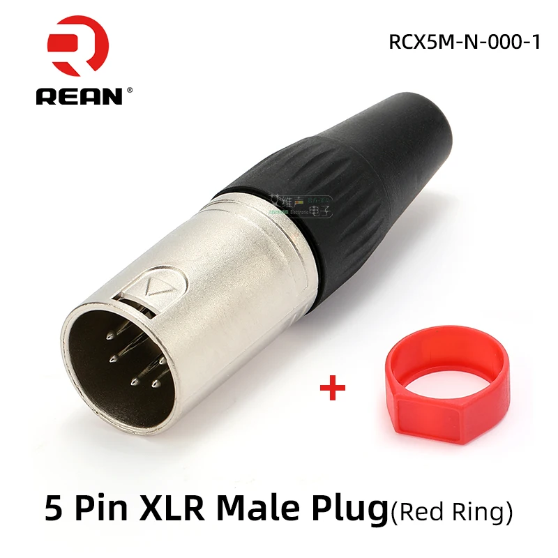 REAN 5-Poliger XLR-Stecker mit Farbring Mikrofonanschluss Metallgehäuse 5-Poliger Symmetrischer XLR-Stecker / -Buchse – Detail 11