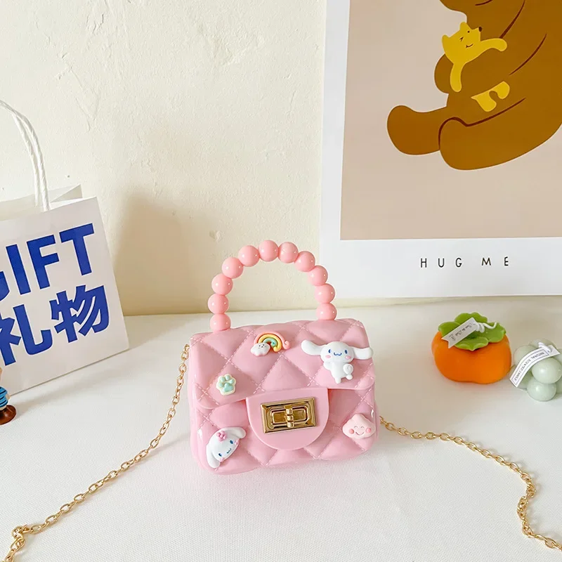 Sanrio Children Messenger Silicone Bag Cartoon Cute Jelly Small Bag Multifunctional Coin Purse Children's Gift shunwei sd 1607 car multifunctional trash bins coin pail