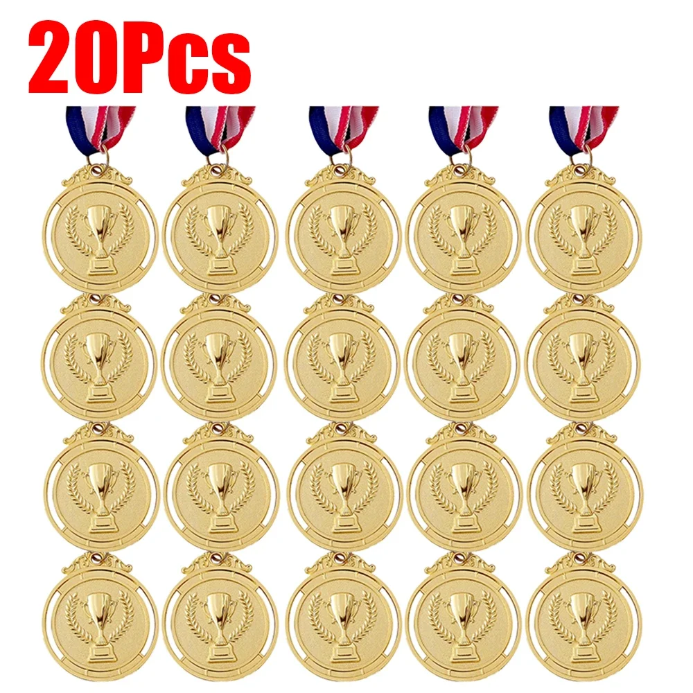 Gold, Silver, and Bronze Award Medals with Neck Ribbons – Winner's Prizes for Kids' Sports Competitions