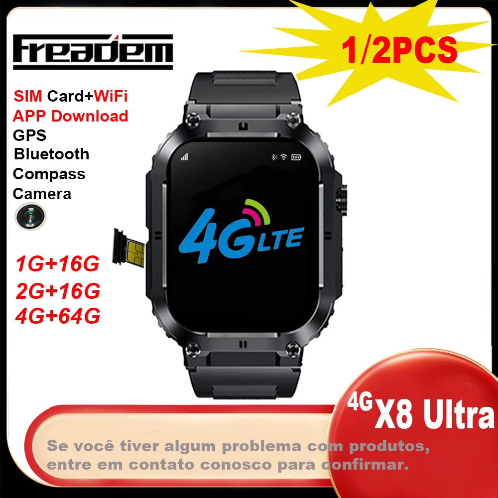 4G Sim Card Smart Watch X8 Ultra 16G 64G Storage Wifi Gps Map Call App Download 49Mm Uomo Donna 4G Smart Watch 2024