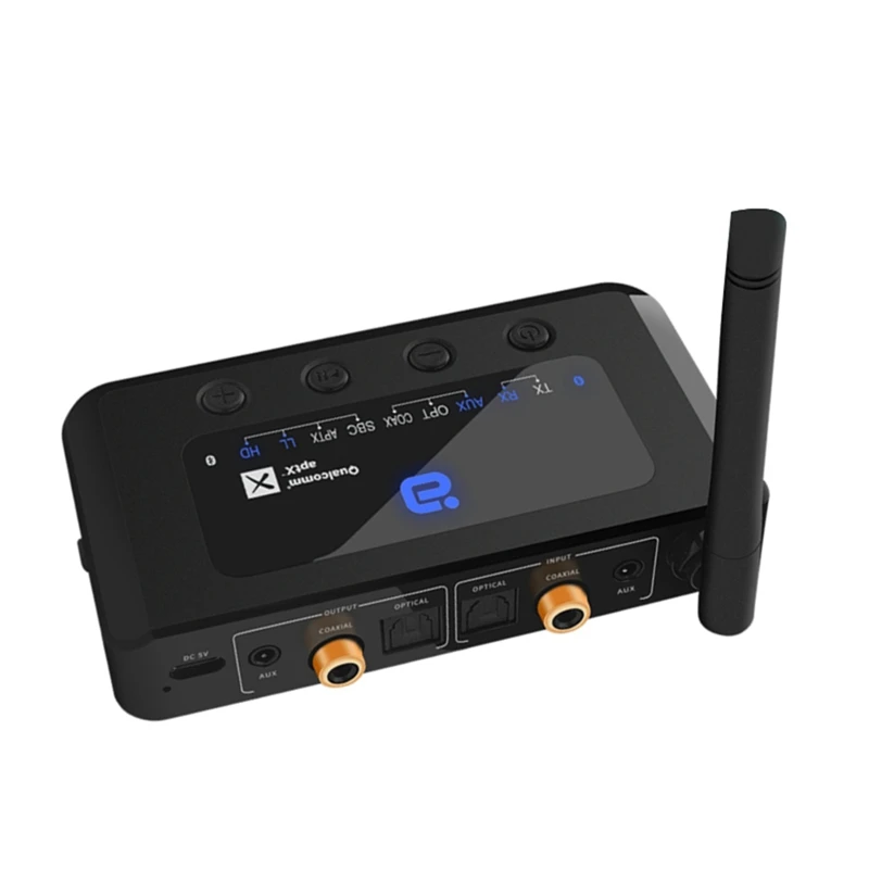 

Приемник аудиопередатчика Bluetooth 5,2 2 в 1 Aptx с оптическим, коаксиальным, AUX 3,5 м байпасом