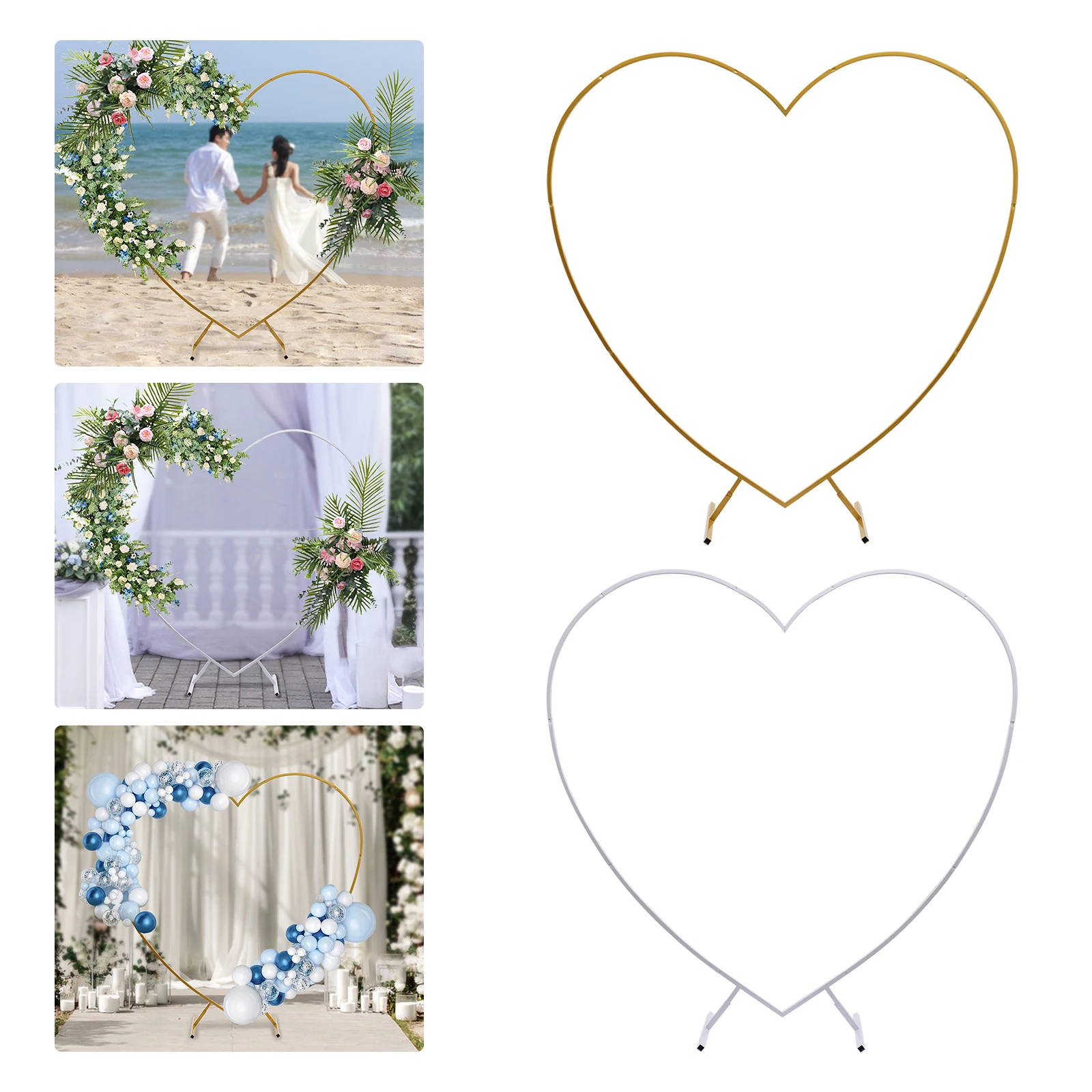 Loving Heart Arch, Metal Wedding Arch,Heart-Shaped Arch Stand Arch Climbing Frames for Wedding Birthday Background Decorations