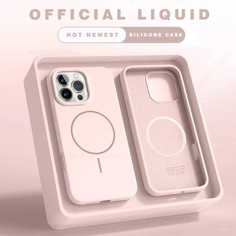 Magnetische Handyhülle für iPhone 15 14 16 Plus 11 12 13 17 Pro Max Air stoßfeste Silikonhülle für Magsafe Wireless Charge Cases