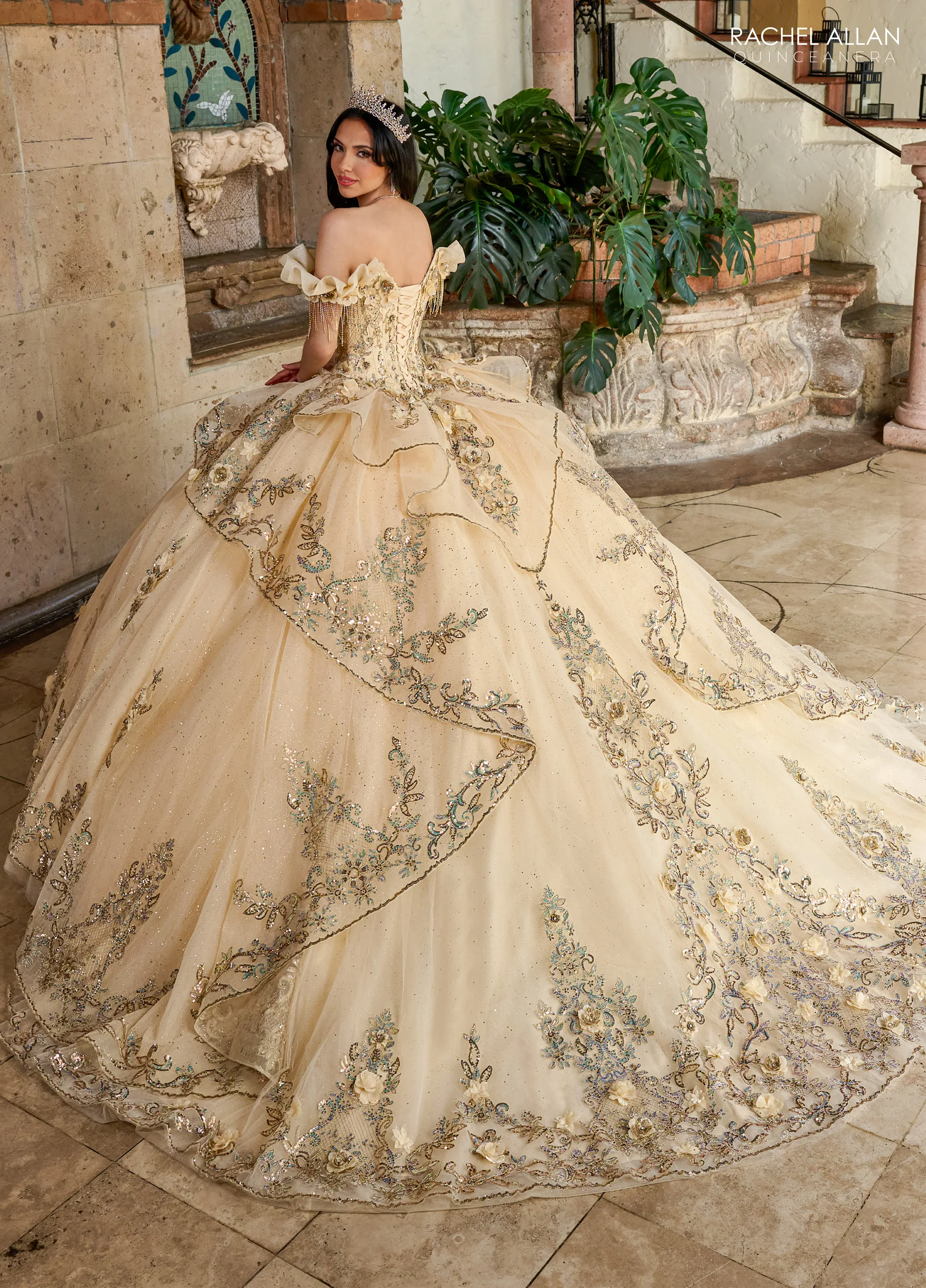 Fantasy Princess Ball Gowns Quinceanera Dress One Shoulder 3D Floral Embroidery Beaded Applique Cathedral Train Mexico Custom