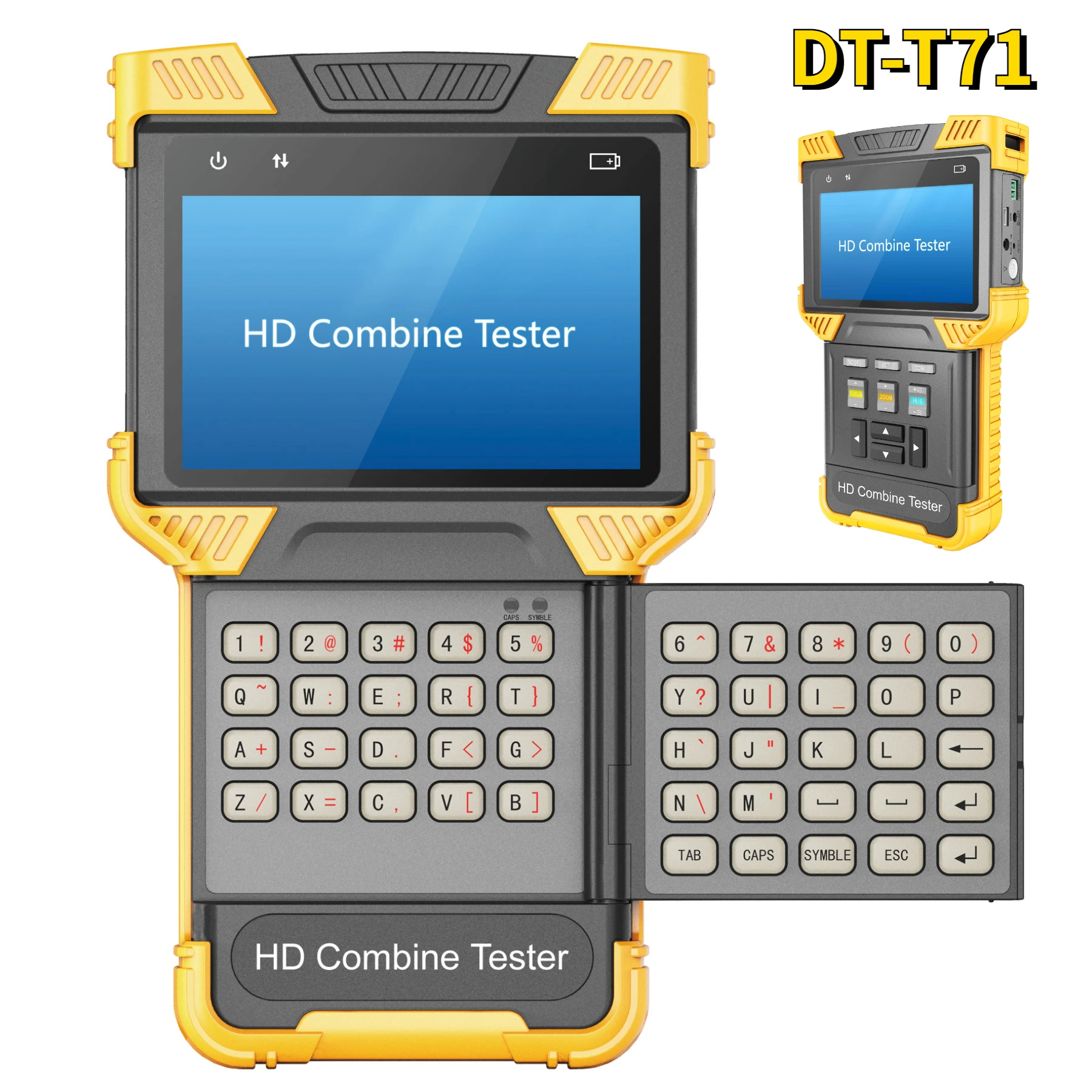Dt-T71 Cctv Tester Non Touch Screen Ahd Tvi Cvi Cvbs H.265 4K Ip Camera Keybutton Tester Monitor Controller Ptz Test Del Cavo Rj45