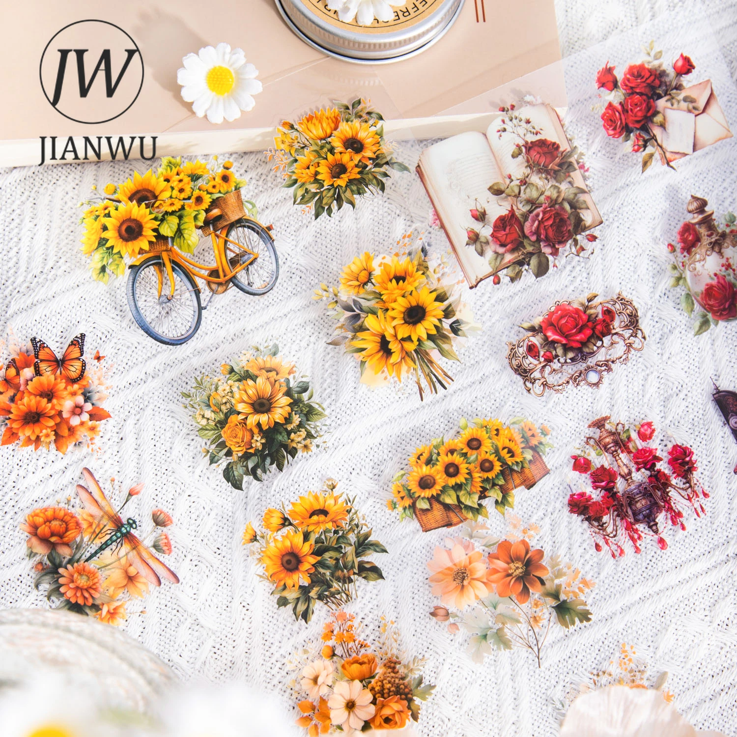 

JIANWU 20 листов Цветущая садовая серия винтажный цветочный декор материал ПЭТ стикер креативный DIY Журнал коллаж Канцтовары