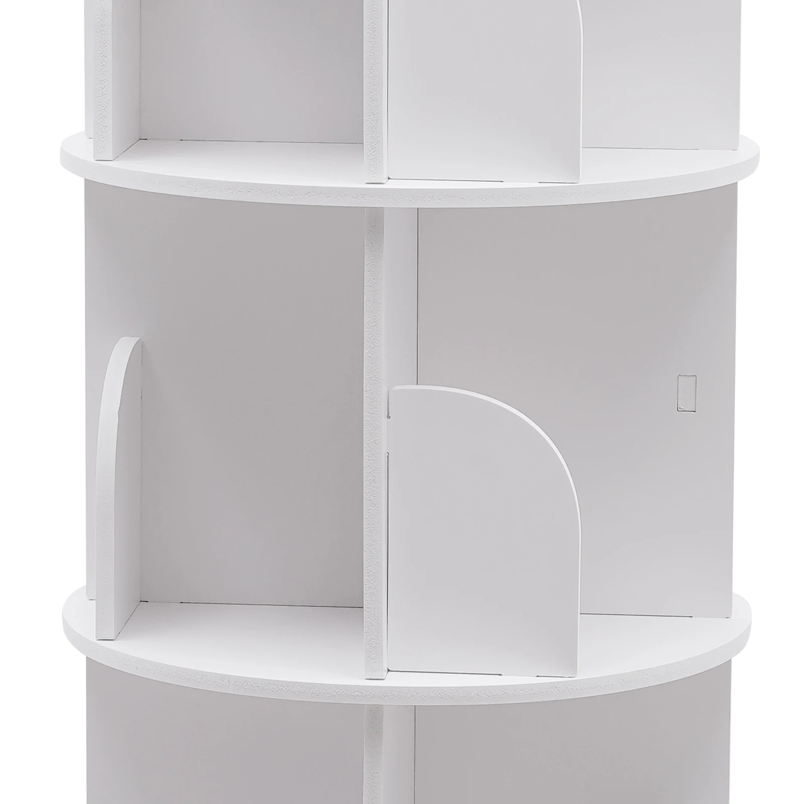 5 Tier 360&deg; Rotating Stackable Shelves Bookshelf Organizer (White) for Indoor Use