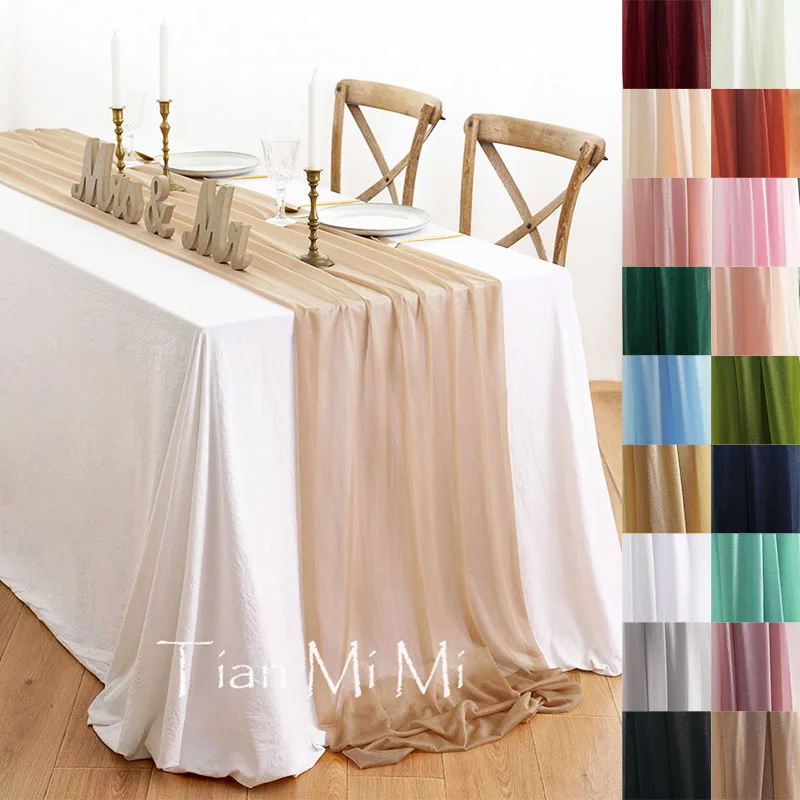 Camino De Mesa De Gasa Marrón De 10 Pies, Decoración