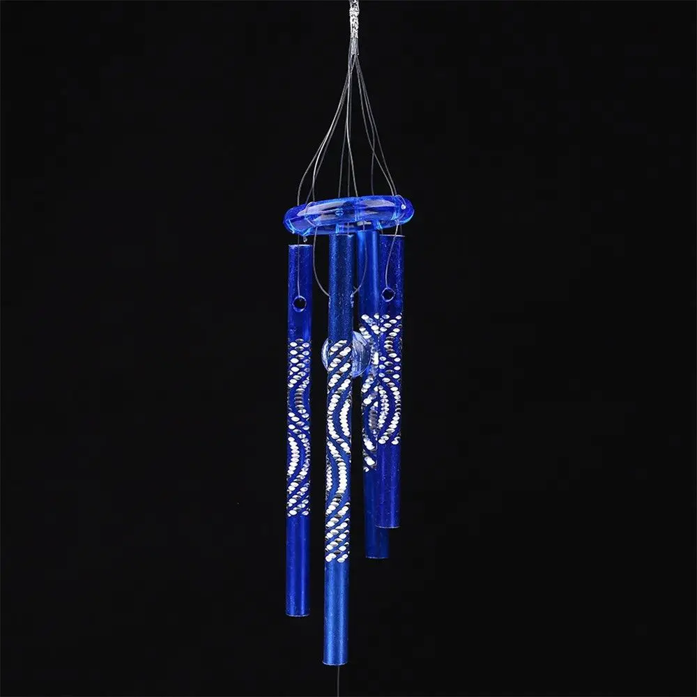 Blessing Gift 3 Colors Crystal Dolphin 4 Metal Tubes Bell Home Garden Wind Chime