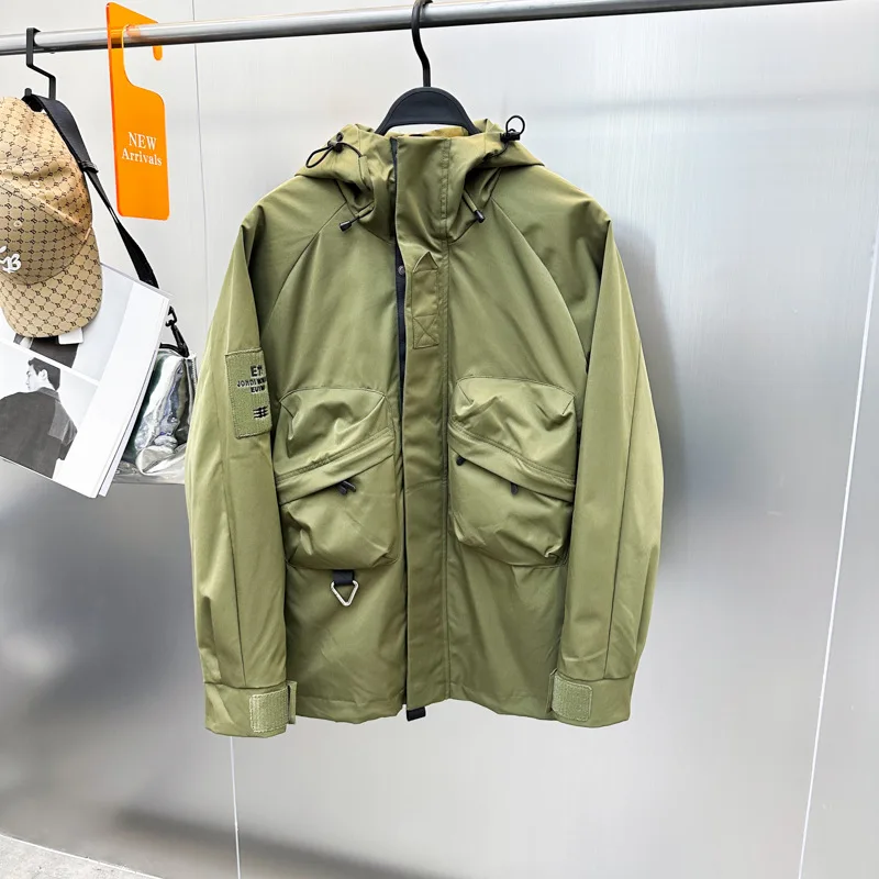 thumbnail image 1 of Abrigo de otoño e invierno para hombre, chaqueta de sprint gruesa con capucha y manga larga para exteriores con tres defensas para parejas, 1 of 5