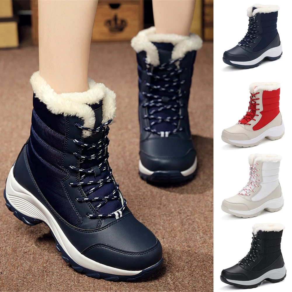 

Women's Snow Boots Winter Warm Shoes Outdoor Waterproof Non-slip Plush Casual Shoes for Women Size 35-42 Female