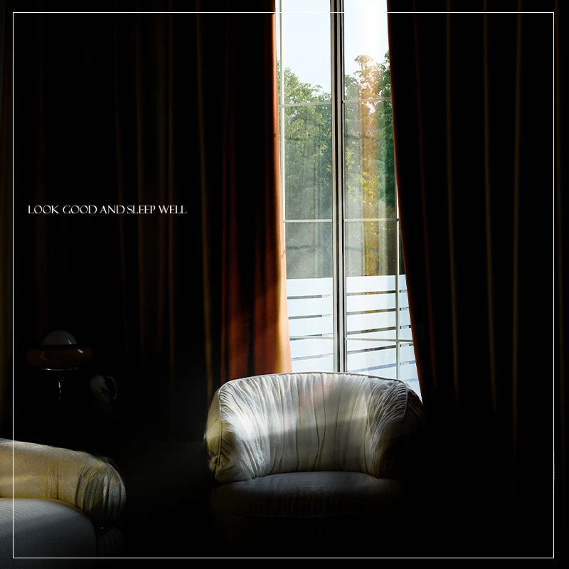 Shu Rou Modern Simple High Shading Chenier Curtains Soft and Skin Friendly Living Room Bedroom Curtains 3