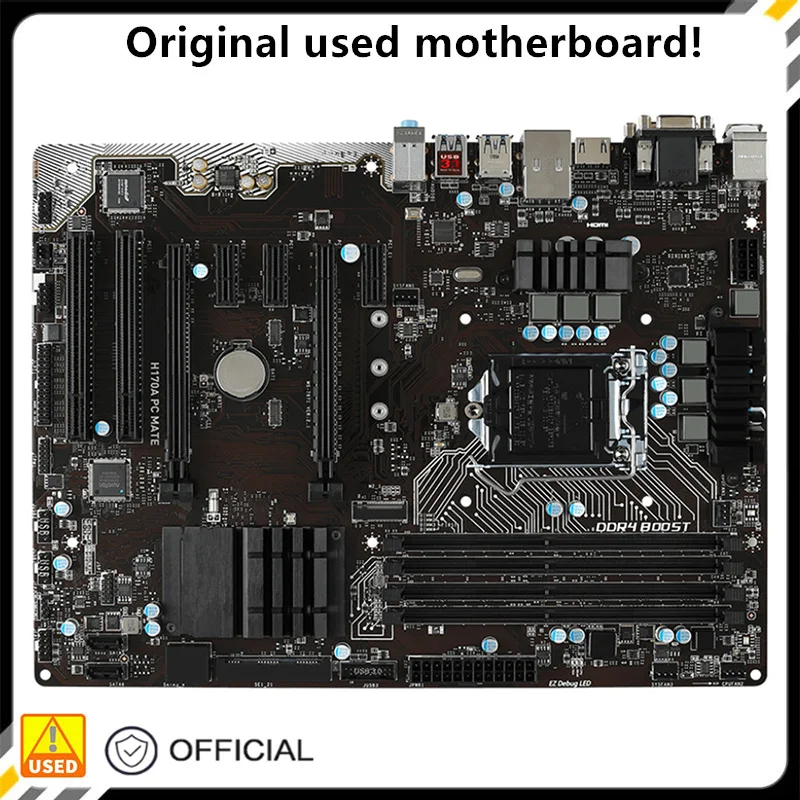 

Материнская плата для H170A PC MATE, оригинальная б/у десктопная материнская плата памяти 64 ГБ DDR4 LGA 1151 i7/i5/i3 USB3.0 SATA3