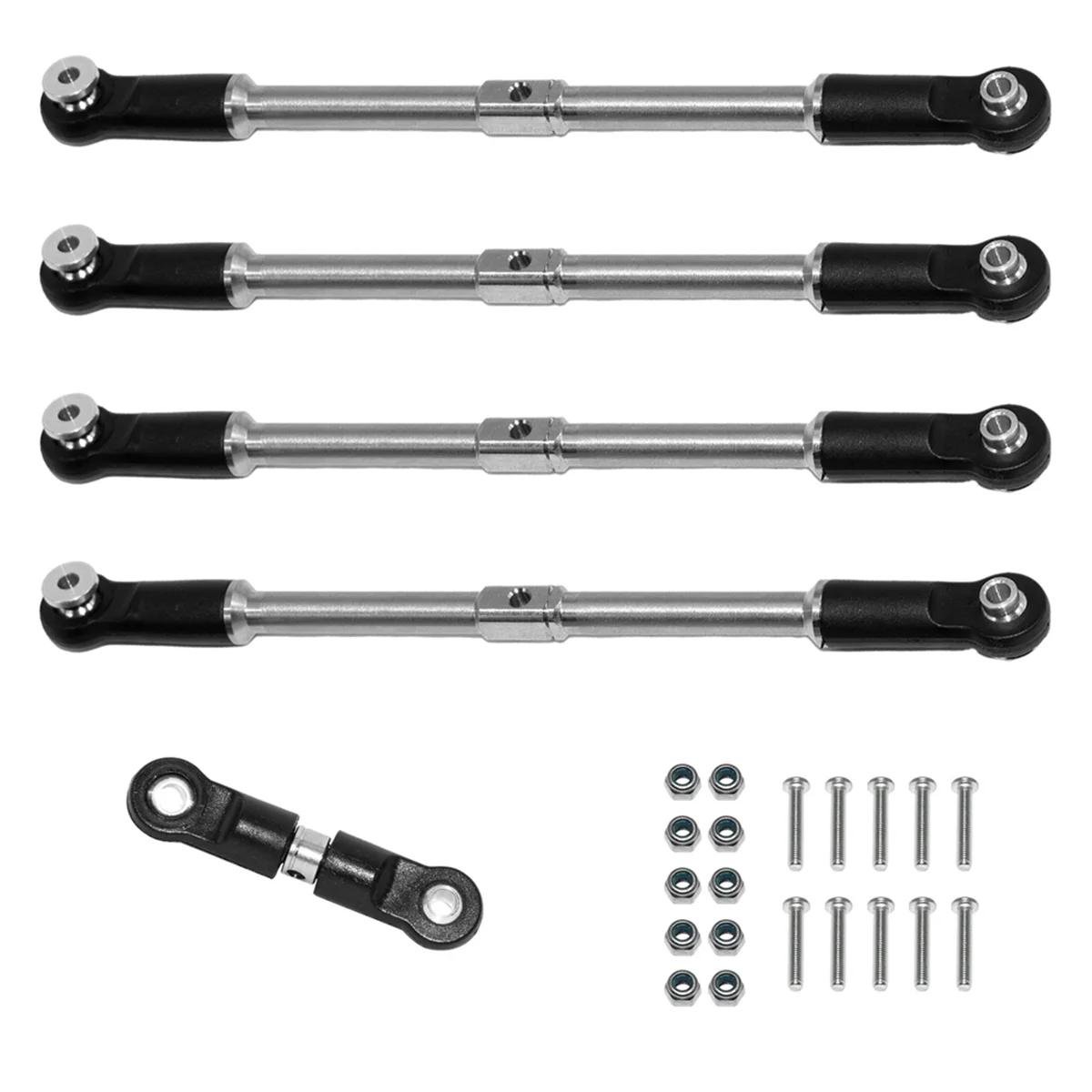 BAAU 1 Set RC Car Upgrade Pull Rods Rotating Shaft Tie Rod Kit for 1/8 ARRMA 6S KRATON OUTCAST 1/7 BIG ROCK Upgrade Parts