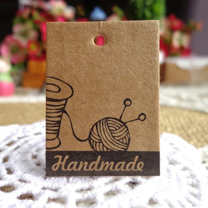 Price Tags Kraft Paper Tags Handmade Tags 100 Pcs Kraft Paper Tags Handmade Clothing Garment Shoes Bags Hang Tag Paper Cards DIY Crafts Price Labels Packaging Supplies
