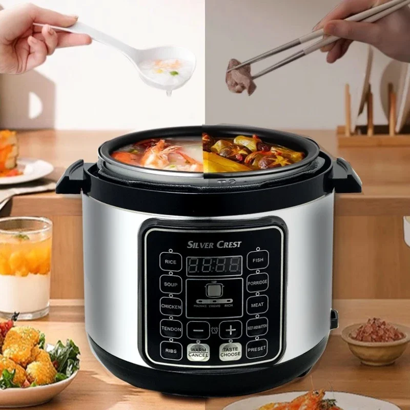 6L 전기 압력솥 대용량 가정용 다기능 전기밥솥 지능형 예약 3단계 타이머 기어 - AliExpress 15