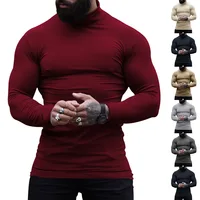 New Solid Color Turtleneck Cashmere Weater Slim Fit Pullover Base Knitwear Sweater Men's Keep Warm Inner Match Men's Clothing 1