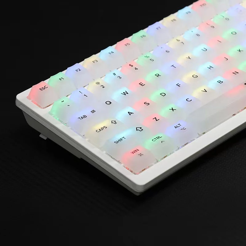MAIMOOO 밀키 화이트 키캡 반투명 매트 PC 122키 체리 기계식 키보드용 러시아어 한글 한국어 키캡
