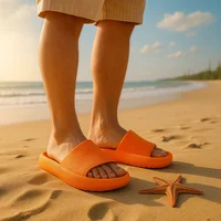 EVA Beach Slippers Thick Sole 4cm Cloud-Like Comfort Home Use Couple Height Increasing Indoor Solid Color Summer Sandals - Image 3