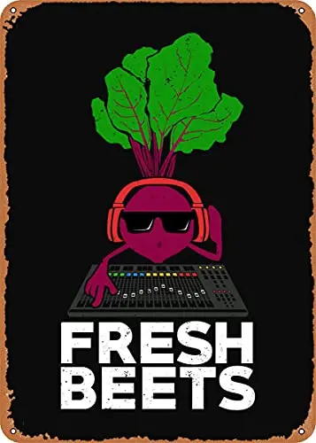 

Fresh Beets DJ Design Vintage Look Metal Sign Patent Art Prints Retro Gift 8x12 Inch