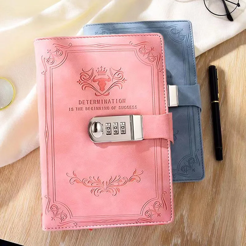 200 Pages A5 Retro Book with Lock Password Notebook Diary Thickened