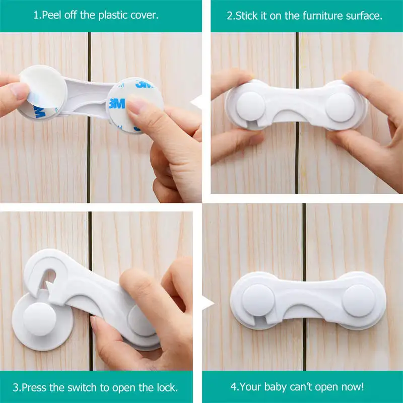 Cabinet Lock Child Lock Safety Lock Baby Proofing Cabinet Locks 3M Adhesive Kitchen System 3M Strong Adhesive Tape