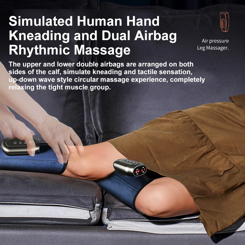 Wireless Heated Vibration Calf Massager with Air Pressure and Adjustable Intensity