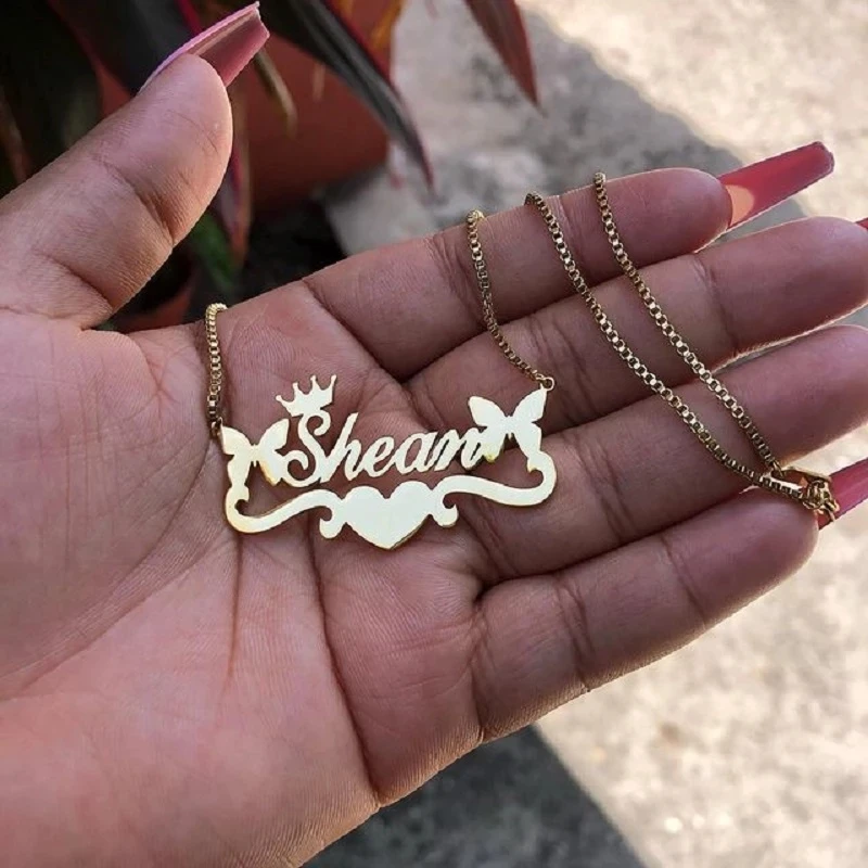 

Ribbon Heart Charm Choker Custom Name Necklace Women Stainless Steel Personalized Jewelry Custom Colar Masculino BFF Gift