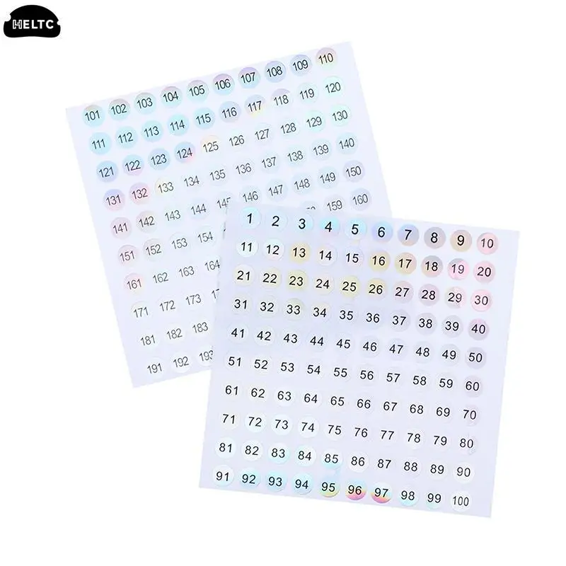 1Sheet Waterproof Number 1-200 Laser Labels Stickers For DIY Craft Nail Polish Lipstick Color Number Tags Bar Wine Glass Labe