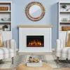Marshall 49" Slim Electric Fireplace with Mantel for Living Room or Bedroom, Replaceable Fireplace Insert Heater, Realistic Log 2