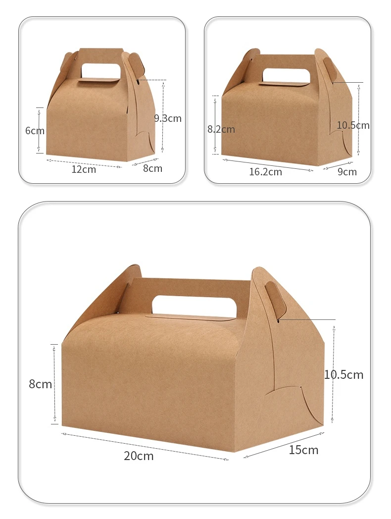 10Pcs Cardboard Gift Cake Boxes Pink Green Dessert Packaging Boxes with Handle, Portabl... - SKU CGCB2035 - UGI Packaging