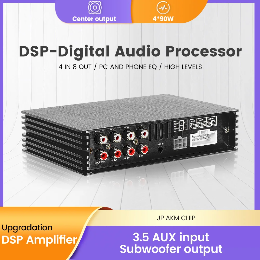 Accessori Per Auto Per Autoradio Amplificatore Di Regolazione Audio 31 Eq Dsp-Processore Audio Digitale Aggiornamento Amplificatore Dsp 4*90W Ad Alta 