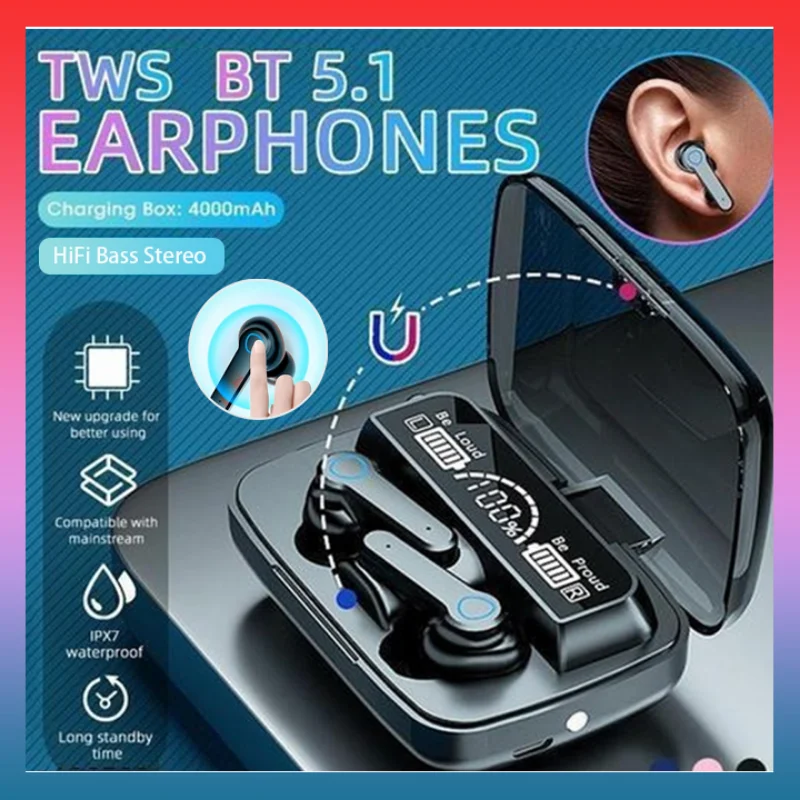 TWS-наушники M19 с поддержкой Bluetooth 5,3 и сенсорным экраном