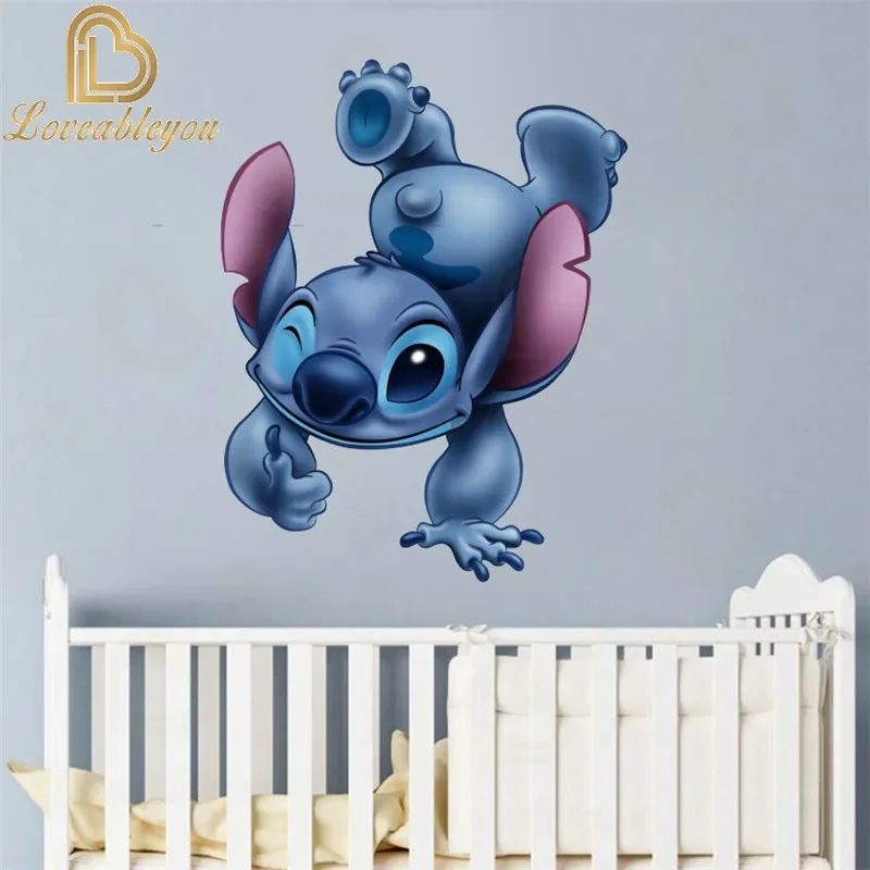 Wall stickers Dis Wall Stickers Cartoon Lilo & Stitch Decor Decorative 3D PVC Wall Sticker Bedroom Home Decoration Stickers