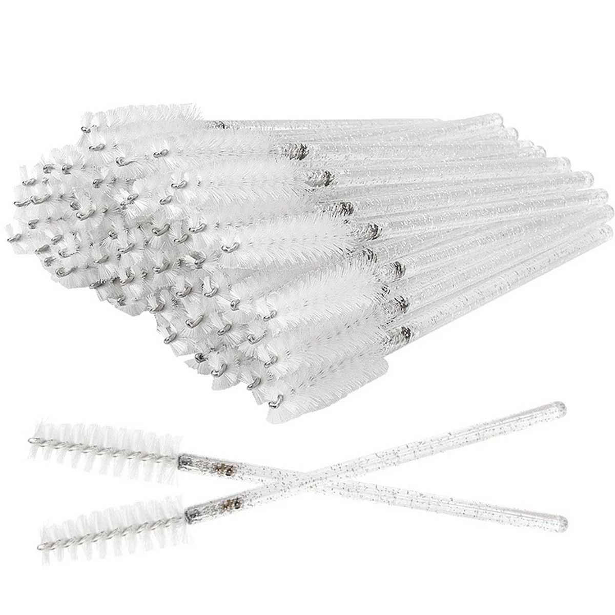 100 Pcs Crystal Eyelash Brush Disposable Mascara Wands Eyelash Extension Microbrush Eyebrow Applicator Makeup Brush 4