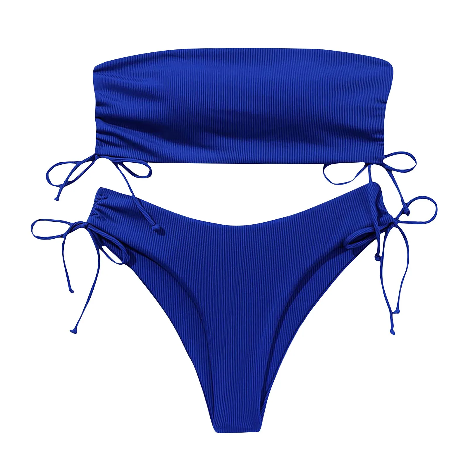 

Women'S Separate Sexy Solid Color Lace-Up Bikini Beach Swimsuit (2 Sets With Chest Pads Without Steel Bra) Women'S Swimwear 2023