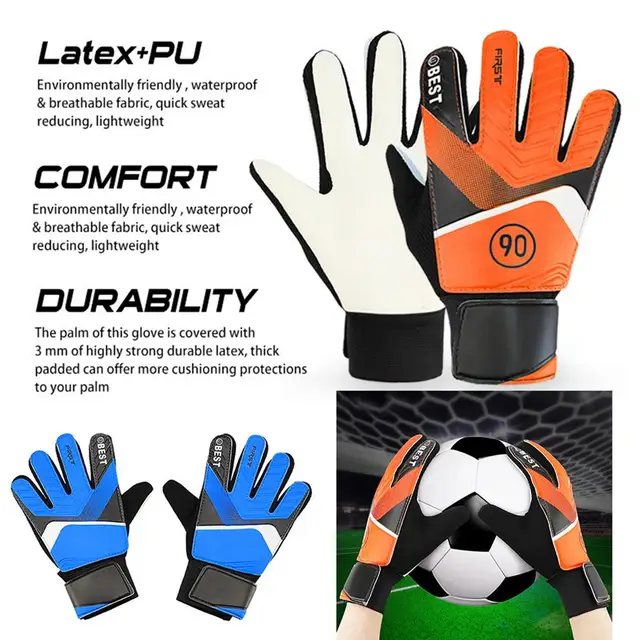 Guantes de portero de fútbol para niños, tamaño 5/6/7, látex,  antideslizantes, deportes juveniles, protección de dedo completo -  AliExpress