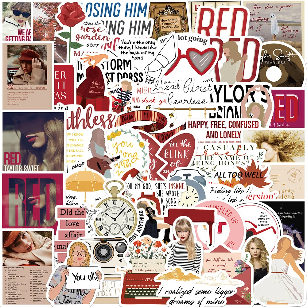10/30/50/100pcs Taylor Alison Swift Folk Song Midnights Stickers Aesthetic  DIY Guitar Phone Case Laptop Singer Sticker Decals