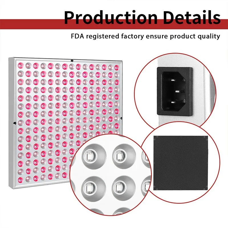 Red LED Light Therapy Panel Lamp for Facial Anti Aging Skin Care Beauty 225 LED Light Body Pain Relief Physical Therapy Tools
