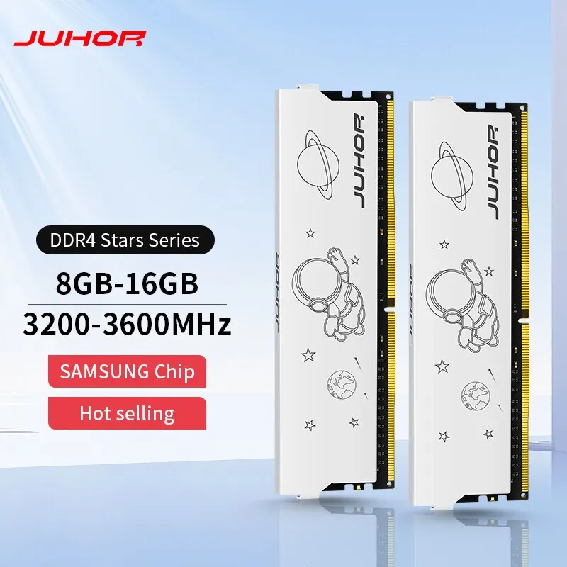  JUHOR DDR4 8GB 16GB 3200MHz 3600MHz 16GBX2 8GBX2 New Dimm XMP2.0 Desktop Gaming Memoria Rams Granules of Samsung 