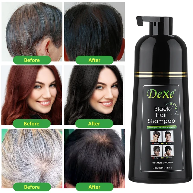 Shampoing colorant noir, 200/400ml, à base de plantes – Image 4